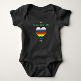 Body Para Bebê Body de Bebê Coração Arco-íris Papai e Papai