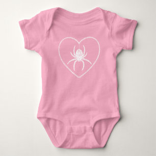 Body Para Bebê Body de Bebê Coração de Aranha Rosa
