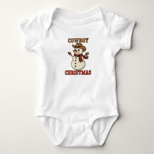 Body Para Bebê Body de Bebê Cowboy Christmas Snowman – Western