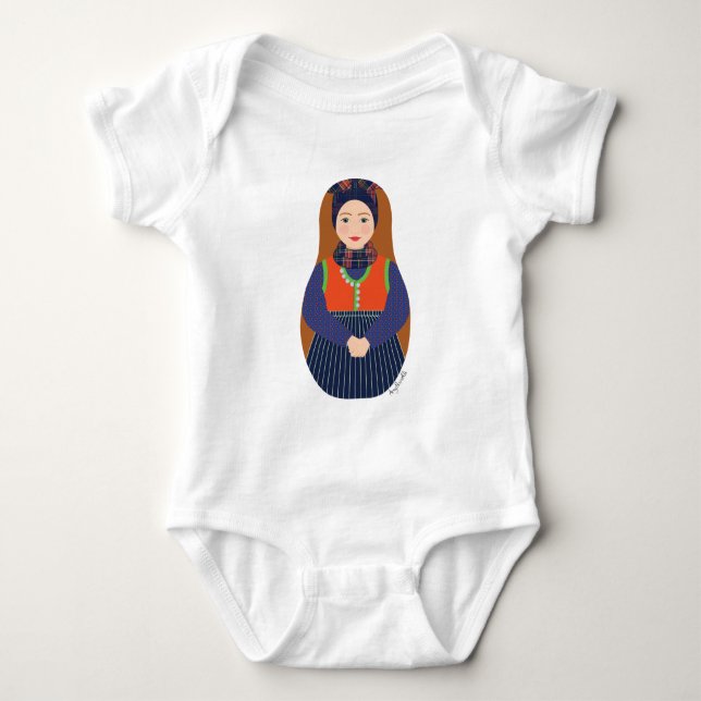 Body Para Bebê Body de Bebê Dane, Rømø Matryoshka (Frente)