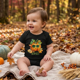 Body Para Bebê Body de Bebê de Abóbora de Halloween Personalizado