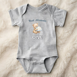 Body Para Bebê Body de Bebê de Primeiro Aniversário em Aquarela U