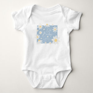 Body Para Bebê Body de Bebê Dusty Blue Daisy Flor Baby Shower