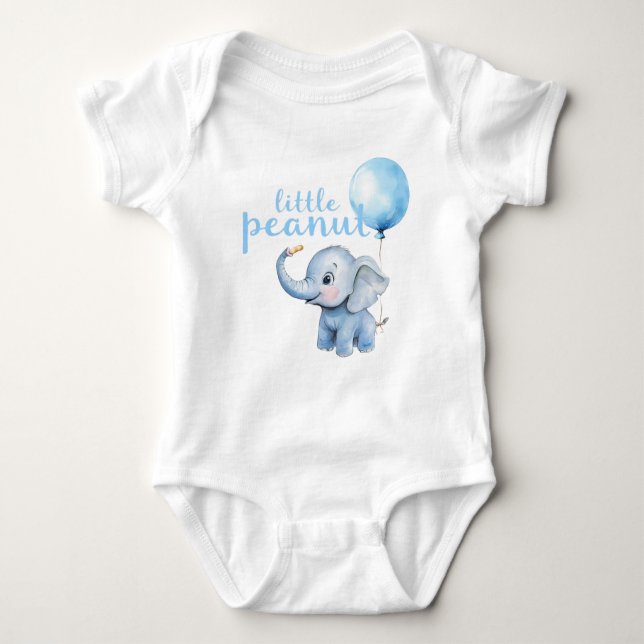 Body Para Bebê Body de Bebê Elefante Azul Amendoim Pequeno – S Fo (Frente)