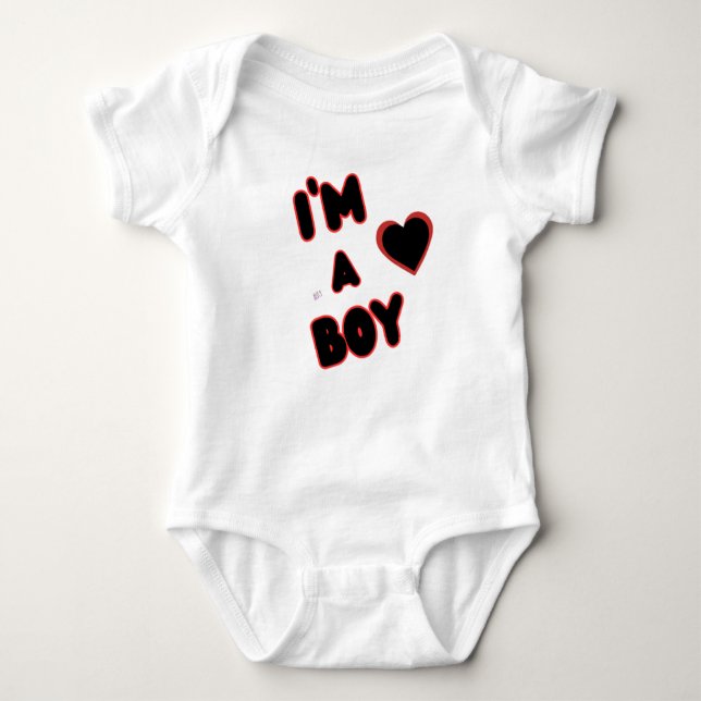 Body Para Bebê Body de Bebê 'Eu Sou um Menino' – Fofo & Confortáv (Frente)