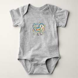 Body Para Bebê Body de Bebê Floral Blue Bird