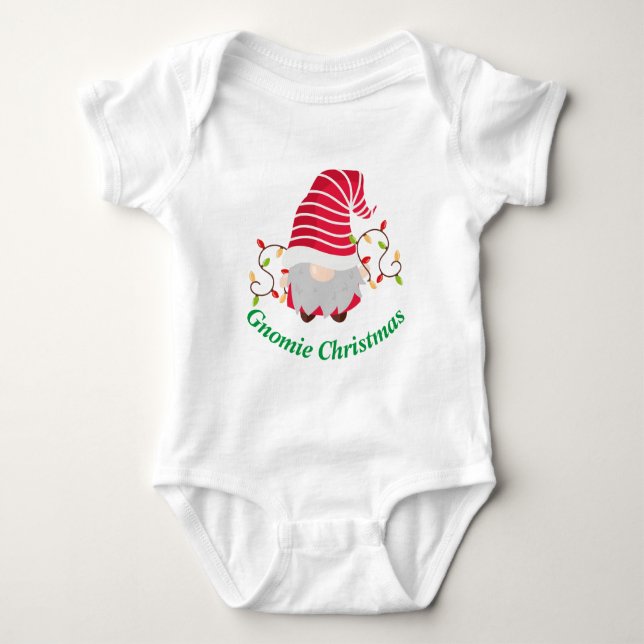 Body Para Bebê Body de Bebê Gnomie Natal (Frente)