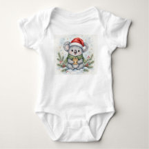 Body de Bebê Koala com Chapéu de Papai Noel Presen