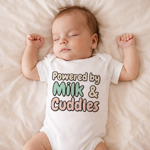 Body Para Bebê Body de Bebê Leite & Abraços Fofo
