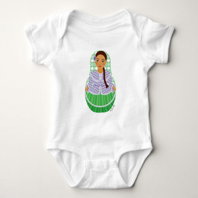 Body Para Bebê Body de Bebê Matryoshka Argentina (Frente)