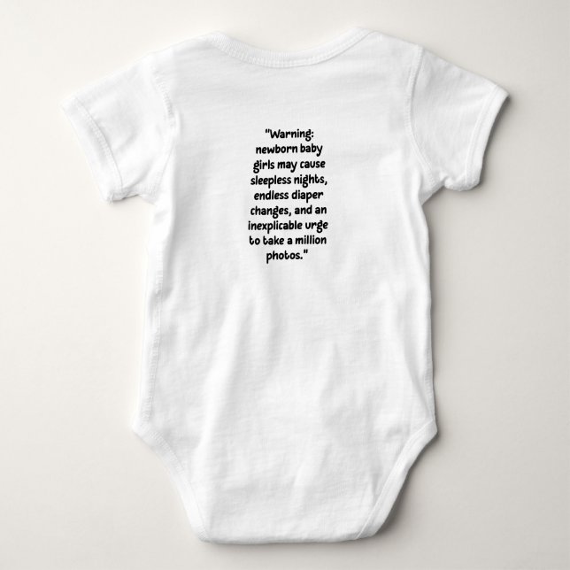 Body Para Bebê Body de Bebê Menina Recém-Nascida com Citação Dive (Verso)