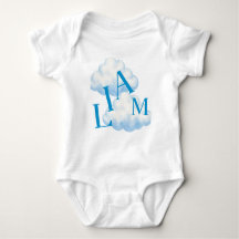 Body de Bebê Monograma Nuvem Azul