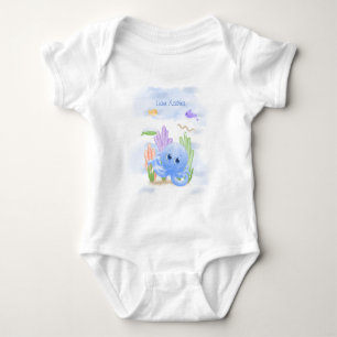 Body Para Bebê Body de Bebê Pequeno Polvo Azul