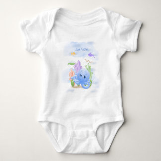 Body Para Bebê Body de Bebê Pequeno Polvo Azul