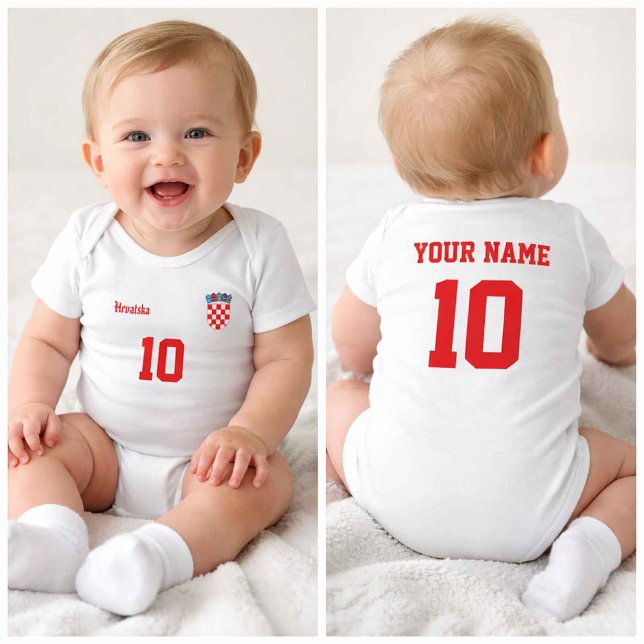 Body Para Bebê Body de Bebê Personalizado da Croácia (Criador carregado)