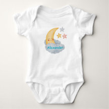 Body de Bebê Personalizado Lua e Estrelas