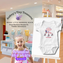 Body de Bebê Personalizado Meu 1º 4 de Julho