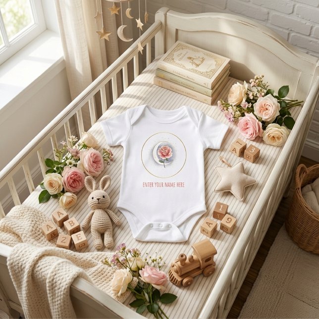 Body Para Bebê Body de Bebê Personalizado Rosa Celestial e Lua - (Criador carregado)