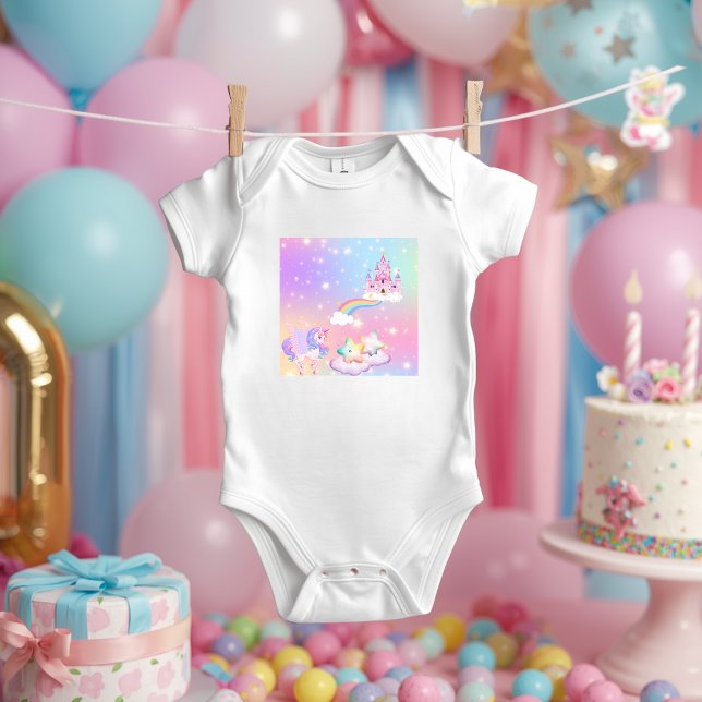 Body Para Bebê Body de Bebê Princesa Unicórnio Pastel (Criador carregado)