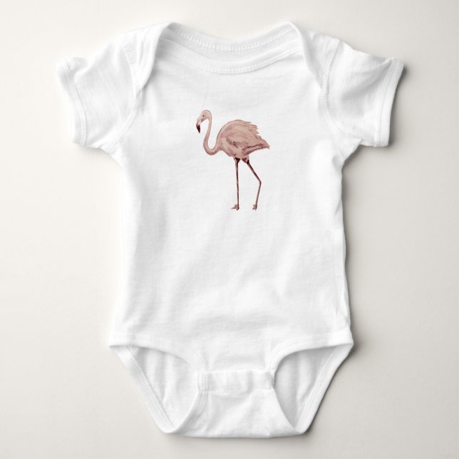 Body Para Bebê Body de Bebê Rosa Flamingo (Frente)