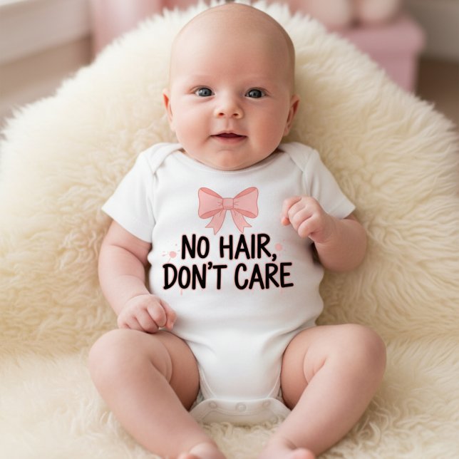 Body Para Bebê Body de Bebê Rosa "Sem Cabelo Não Liga" (Criador carregado)