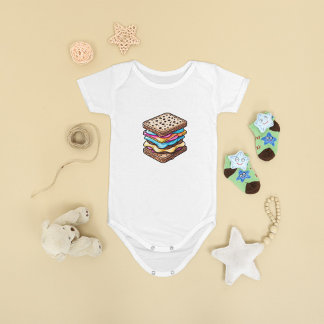 Body Para Bebê Body de Bebê Sanduíche de Sorvete Adorável