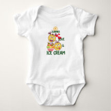 Body de Bebê Summer Love Ice Cream Baby Bodysuit -