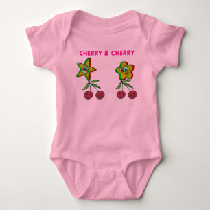 Body Para Bebê Body de Bebê T-Shirt Cherry & Cherry