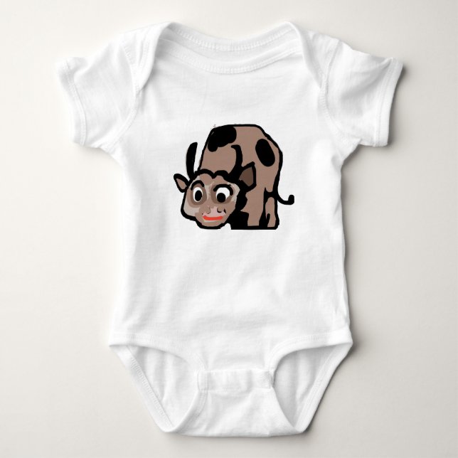 Body Para Bebê Body de Bebê Vaca de Desenho Animado Fofo (Frente)
