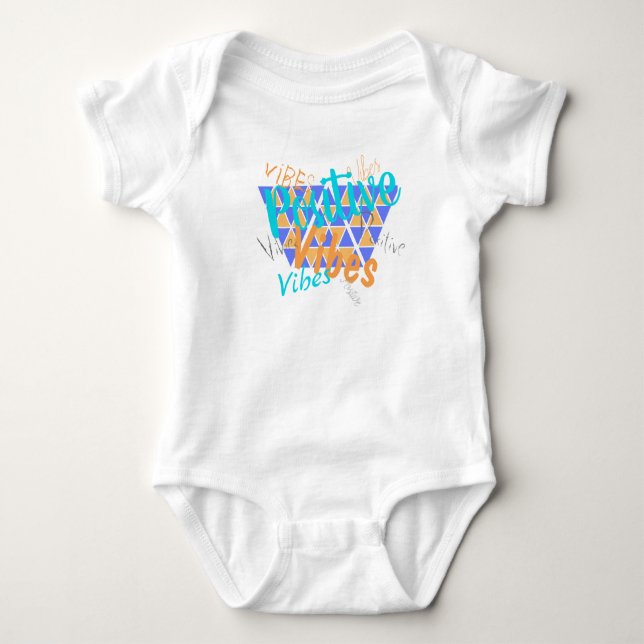 Body Para Bebê Body de Bebê Vibrações Positivas Funky (Frente)