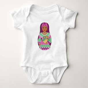 Body Para Bebê Body de Bebê Violeta Cubana Matryoshka