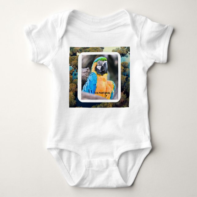 Body Para Bebê Body em Jersey para Bebês Arara (Frente)