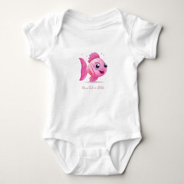Body Para Bebê Body Infantil Bebê Peixe Rosa (Frente)