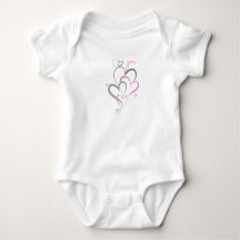 Body Infantil Corações Rosa Fofo Eu Amo Você Bebê