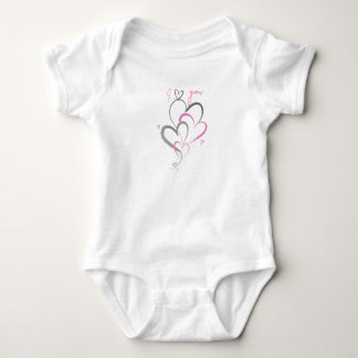 Body Para Bebê Body Infantil Corações Rosa Fofo Eu Amo Você Bebê