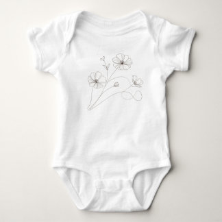 Body Para Bebê Body Infantil de Bebê Café Gelado Floral Coquette