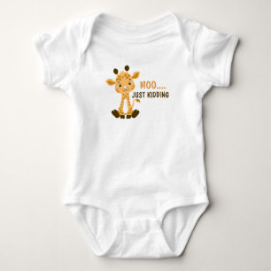 Body Para Bebê Body Infantil de Bebê com Piada de Vaca e Girafa E