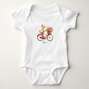 Body Para Bebê Body Infantil de Bebê Floral Bicicleta Pato