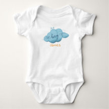 Body Infantil de Bebê Menino com Nuvem Aquarela Fo