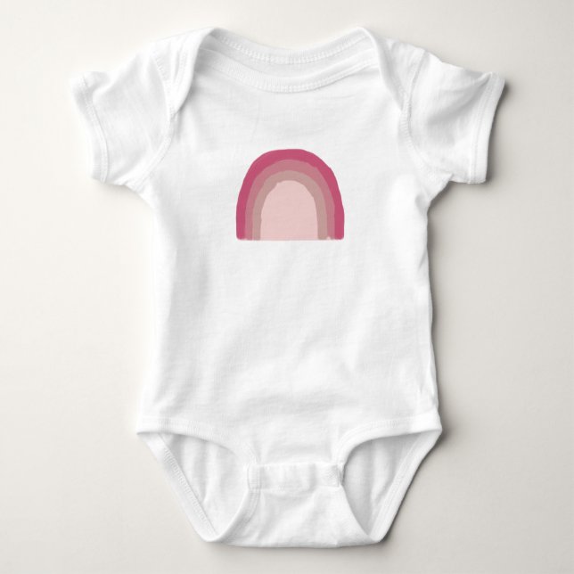 Body Para Bebê Body Infantil de Pintura Ombre Rosa Arco-íris (Frente)