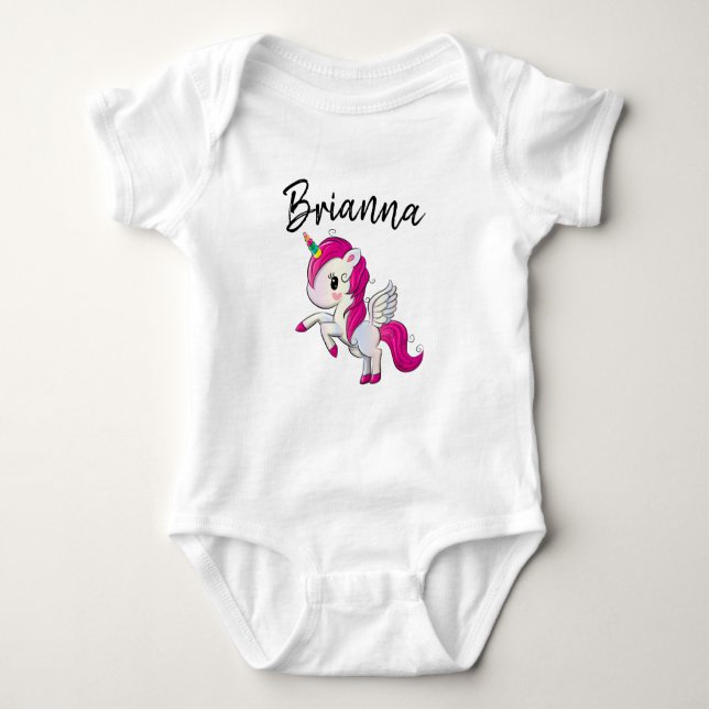 Body Para Bebê Body Infantil de Unicórnio Personalizado (Frente)