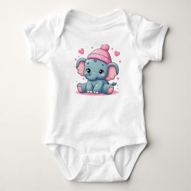 Body Para Bebê Body Infantil Elefante Bebê Fofo (Frente)