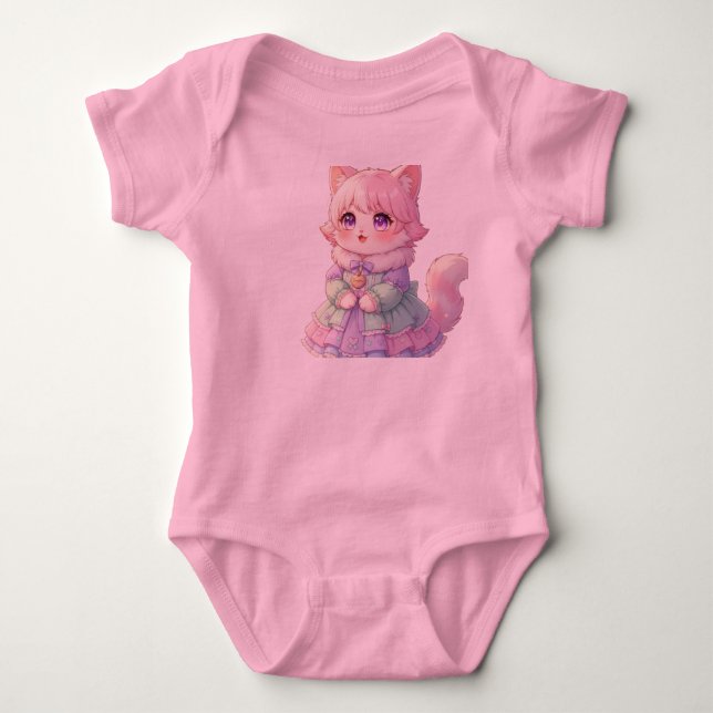 Body Para Bebê Body Infantil Presente de Chás de Bebê de Gatinho  (Frente)