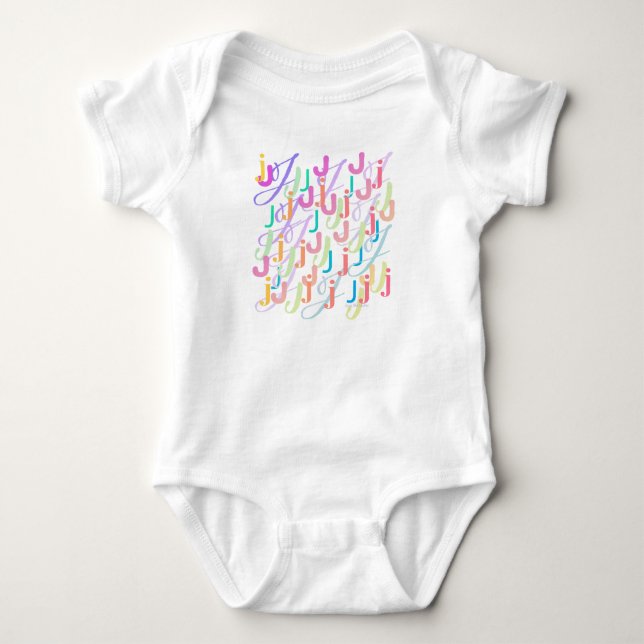 Body Para Bebê Body "J" Bebê Confete Letra (Frente)