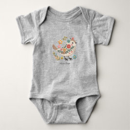 Body Para Bebê Body Pequeno De Bebê Flores De Pássaro Pequeno Ros