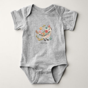 Body Para Bebê Body Pequeno De Bebê Flores De Pássaro Pequeno Ros