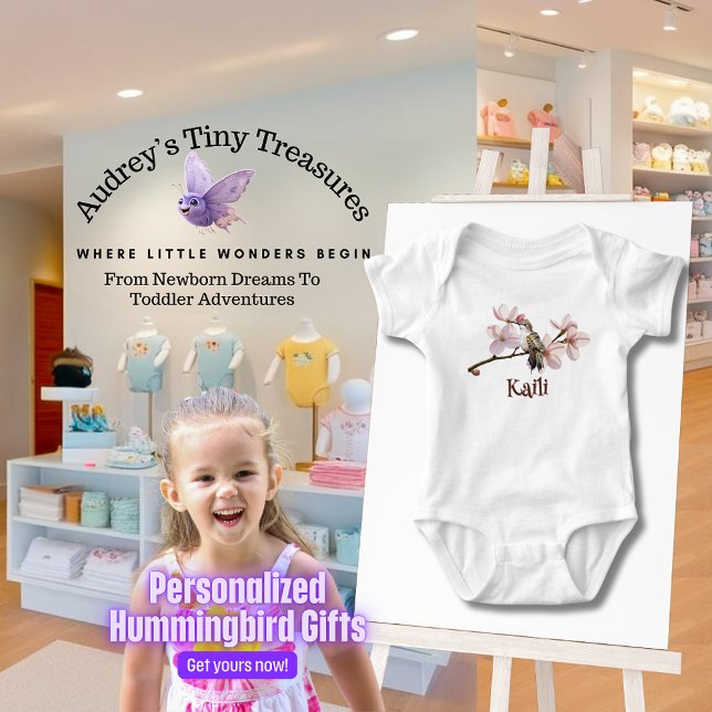 Body Para Bebê Body Personalizado de Bebê com Beija-flor (Criador carregado)