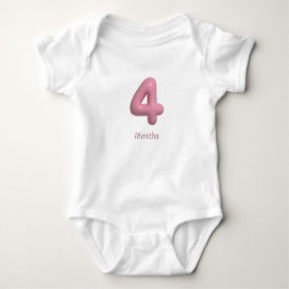 Body Para Bebê Body Rosa 3D Número 4 - 4 Meses Bebê