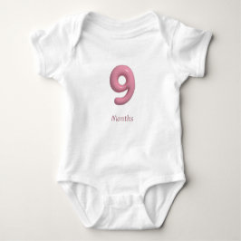 Body Para Bebê Body Rosa 3D Número 9 - 9 Meses Bebê