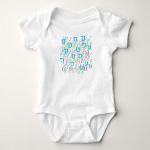 Body Para Bebê Body 'U' Bebê com Confetes de Letras